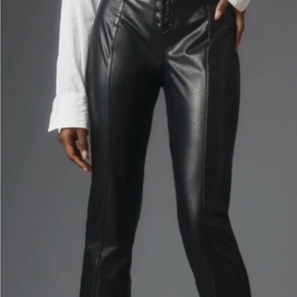 Anthropology Avec Les Filles Black Leather Women's Pants
